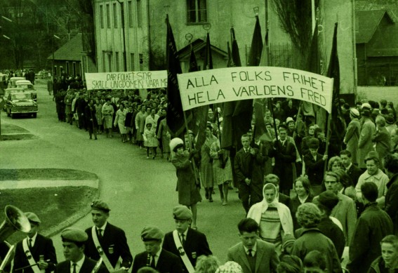 Förstamajdemonstration i Finspång