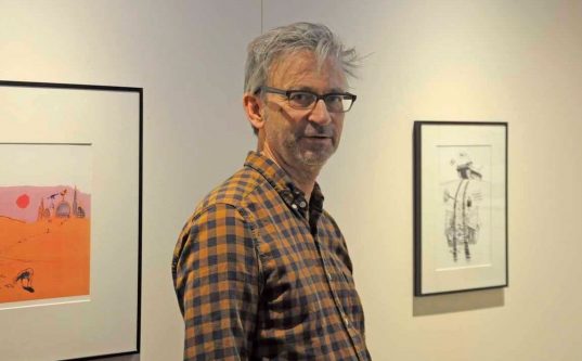 Tecknaren Magnus Bard på EWK-museet